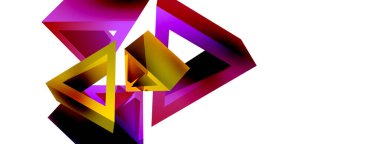 3d üçgen soyut arkaplan. Temel şekil teknolojisi ya da iş konsepti bileşimi. Duvar kağıdı, afiş, arkaplan veya iniş için moda tekno iş şablonu