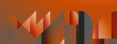 Üçgenler, çizgiler ve yuvarlak şekiller - dinamik geometrik soyut arkaplan. Duvar kağıdı, afiş, arkaplan, iniş sayfası, duvar sanatı, davetiye, baskılar için görsel senfoni