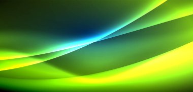 Neon ışıklarının ruhani parıltısında dinamik dalgalar. Hareket akışkanlığı ile neonun ışıl ışıl cazibesini birleştiren kavram, hem canlılığı hem de gelecekteki karmaşıklığı somutlaştıran büyüleyici arka plan.