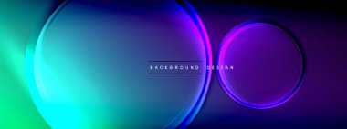 Vektör soyut arkaplan - sıvı gradyan üzerinde sıvı şeffaf kabarcık şekilleri gölgeler ve ışık efektleri