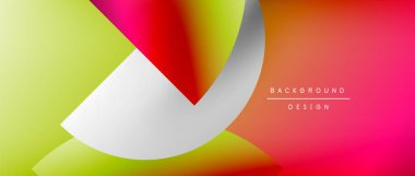 Posterler, kapaklar, afişler, broşürler, web siteleri için parlak renk çemberi ve yuvarlak element minimal geometrik soyut arkaplan