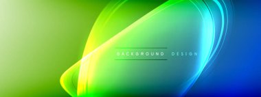 Vektör soyut arkaplan - sıvı gradyan üzerinde sıvı şeffaf kabarcık şekilleri gölgeler ve ışık efektleri