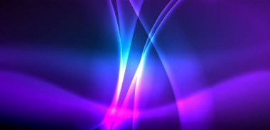 Neon ışıklarının ruhani parıltısında dinamik dalgalar. Hareket akışkanlığı ile neonun ışıl ışıl cazibesini birleştiren kavram, hem canlılığı hem de gelecekteki karmaşıklığı somutlaştıran büyüleyici arka plan.