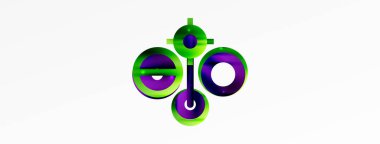 Çember bileşimi soyut arkaplan. Duvar kağıdı, afiş, arkaplan veya iniş için moda tekno iş şablonu