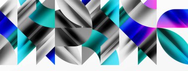 Yaratıcı teknolojiyi, dijital sanatı, sosyal iletişimi ve modern bilimi sembolize eden soyut geometrik şekiller. Posterler, kapaklar, afişler, broşürler ve web siteleri için ideal