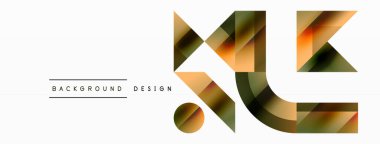 Kareli, üçgenli, daireli geometrik arkaplan. Şekiller uyumlu bir şekilde etkileşir, dijital tasarımlar, sunumlar, web sitesi afişleri, sosyal medya iletileri için görsel olarak çarpıcı bir tasarım oluşturur