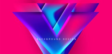 Renkli sıvı gradyanlı gelecekçi üçgen vektörü soyut arkaplan