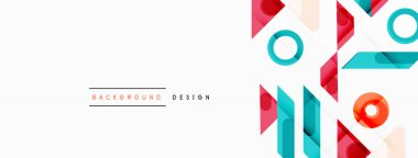 Renkli üçgenler ve soyut çemberler. Duvar kağıdı, afiş, arkaplan, iniş sayfası, duvar sanatı, davetiye, baskılar, posterler için tasarım