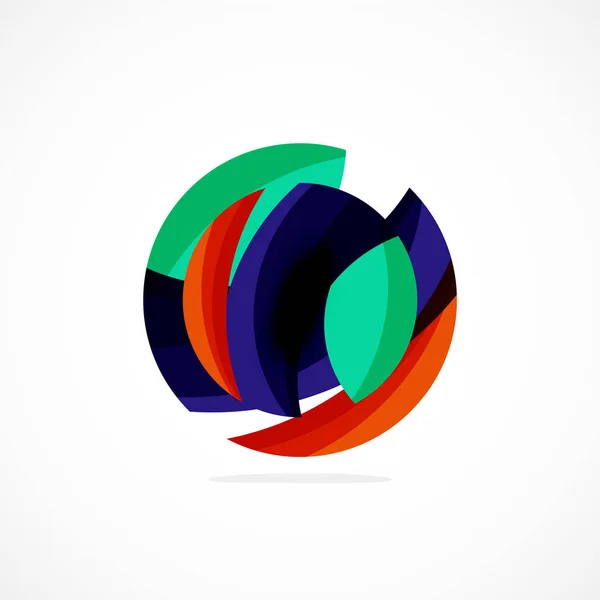 Soyut Çember Logosu Dinamik Estetik Basitlik Bağlantı Akıcılık Enerjiyi Modern — Stok Vektör