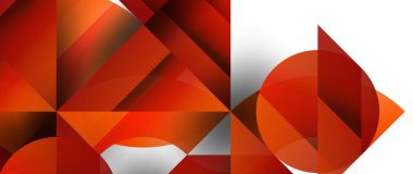 Geometrik füzyon - üçgenlerin soyut harmonisi ve minimalist arkaplan tasarımında daireler. Duvar kağıdı, afiş, arkaplan, iniş sayfası, duvar sanatı, davetiye, baskı için şekil ve satır tasarımı