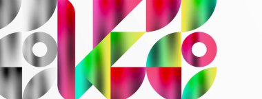 Büyüleyici bir geometrik mozaik desen içinde üçgenlerin, çizgilerin ve dairesel elementlerin sanatsal düzenlenmesi, görsel olarak dinamik ve büyüleyici bir bileşim sunar.