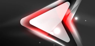 Neon hız oku ve çizgi arka planı şekillendirir. Parlak arka planlı yüksek teknoloji konsepti. Karanlıkta parlayan ışık efekti