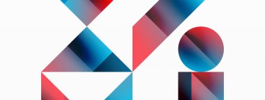 Kareli, üçgenli, daireli geometrik arkaplan. Şekiller uyumlu bir şekilde etkileşir, dijital tasarımlar, sunumlar, web sitesi afişleri, sosyal medya iletileri için görsel olarak çarpıcı bir tasarım oluşturur