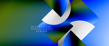 Posterler, kapaklar, afişler, broşürler, web siteleri için parlak renk çemberi ve yuvarlak element minimal geometrik soyut arkaplan