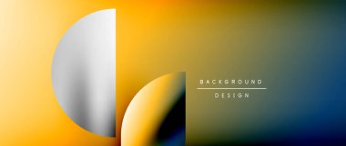 Posterler, kapaklar, afişler, broşürler, web siteleri için parlak renk çemberi ve yuvarlak element minimal geometrik soyut arkaplan