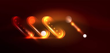 Soyut parlak neon ışıklı tekno daireler arka planı