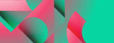 Basit geometrik formlar - dinamik geometrik soyut arkaplan. Duvar kağıdı, afiş, arkaplan, iniş sayfası, duvar sanatı, davetiye, baskılar, posterler için görsel senfoni