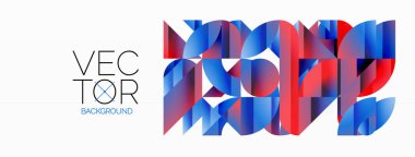 Dinamik soyut vektör arkaplanı. Dairelerin, karelerin ve üçgenlerin uyumlu birleşimi. Geometrik elementler büyüleyici bir zemin oluşturmak için birbirine dolanır. Her şekil biçimlerin kaleydoskopuna katkıda bulunur