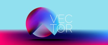 Sıvı gradyan renk geometrik şekiller ve podyum arka planı