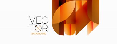 Dinamik soyut vektör arkaplanı. Dairelerin, karelerin ve üçgenlerin uyumlu birleşimi. Geometrik elementler büyüleyici bir zemin oluşturmak için birbirine dolanır. Her şekil biçimlerin kaleydoskopuna katkıda bulunur