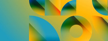 Basit geometrik formlar - dinamik geometrik soyut arkaplan. Duvar kağıdı, afiş, arkaplan, iniş sayfası, duvar sanatı, davetiye, baskılar, posterler için görsel senfoni