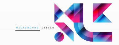 Kareli, üçgenli, daireli geometrik arkaplan. Şekiller uyumlu bir şekilde etkileşir, dijital tasarımlar, sunumlar, web sitesi afişleri, sosyal medya iletileri için görsel olarak çarpıcı bir tasarım oluşturur