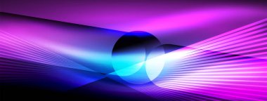 Neon ışıklı çizgi vektörleri: canlı renkler, parlak çizgiler. Neon tabelalardan esinlenerek büyüleyici bir tasarım. Web siteleri, reklamlar ve daha fazlası için elektrik enerjisi