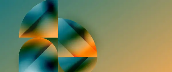 Fond Géométrique Minimaliste Mettant Valeur Des Cercles Métalliques Des Carrés — Image vectorielle