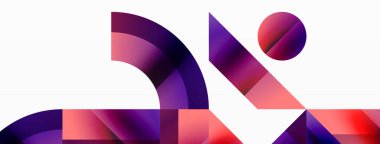 Parlak daire, kare, üçgen minimalist geometrik arkaplanı şekillendirir. Gösterişli, çağdaş tasarım dijital tasarımlar, sunumlar, web sitesi afişleri, sosyal medya paylaşımları için biraz sofistike