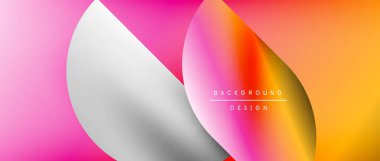 Posterler, kapaklar, afişler, broşürler, web siteleri için parlak renk çemberi ve yuvarlak element minimal geometrik soyut arkaplan