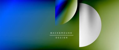 Posterler, kapaklar, afişler, broşürler, web siteleri için parlak renk çemberi ve yuvarlak element minimal geometrik soyut arkaplan