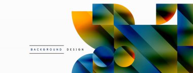 Çemberler ve çeşitli şekiller birleşerek çağdaş zemin oluşturarak yaratıcılığı ateşliyor. Dijital tasarımlar, sunumlar, web sitesi afişleri, sosyal medya paylaşımları için tasarım