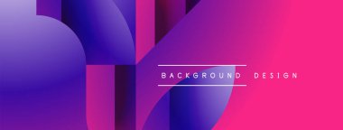 Basit geometrik formlar - dinamik geometrik soyut arkaplan. Duvar kağıdı, afiş, arkaplan, iniş sayfası, duvar sanatı, davetiye, baskılar, posterler için görsel senfoni