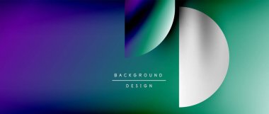 Posterler, kapaklar, afişler, broşürler, web siteleri için parlak renk çemberi ve yuvarlak element minimal geometrik soyut arkaplan