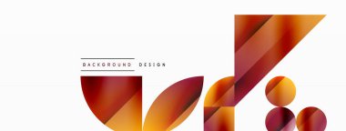 Vektör arkaplanı. Minimalist geometrik arkaplan daireler ve şekillerle süslenmiş. Dijital tasarımlar, sunumlar, web sitesi afişleri, sosyal medya paylaşımları için yaratıcılığı davet eden soyut sanat