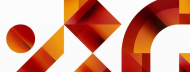 Parlak daire, kare, üçgen minimalist geometrik arkaplanı şekillendirir. Gösterişli, çağdaş tasarım dijital tasarımlar, sunumlar, web sitesi afişleri, sosyal medya paylaşımları için biraz sofistike