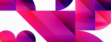 Vektör arkaplanı. Minimalist geometrik arkaplan daireler ve şekillerle süslenmiş. Dijital tasarımlar, sunumlar, web sitesi afişleri, sosyal medya paylaşımları için yaratıcılığı davet eden soyut sanat