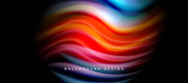 Rainbow Color Wave Lines Black Techno Business Abstract Background Posters — Stock Vector