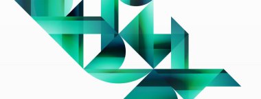 Beyaz zemin üzerinde canlı renk üçgenleri ve daireler dijital tasarımlar, sunumlar, web sitesi afişleri, sosyal medya paylaşımları için büyüleyici ve uyumlu bir kompozisyon oluşturmak için iç içe geçmiştir.