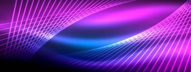 Neon ışıklı çizgi vektörleri: canlı renkler, parlak çizgiler. Neon tabelalardan esinlenerek büyüleyici bir tasarım. Web siteleri, reklamlar ve daha fazlası için elektrik enerjisi