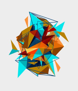 Üçgen mozaik bileşimi geometrik soyut arkaplan, dinamik ve yapılandırılmış görsel deneyim