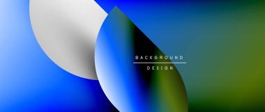 Posterler, kapaklar, afişler, broşürler, web siteleri için parlak renk çemberi ve yuvarlak element minimal geometrik soyut arkaplan