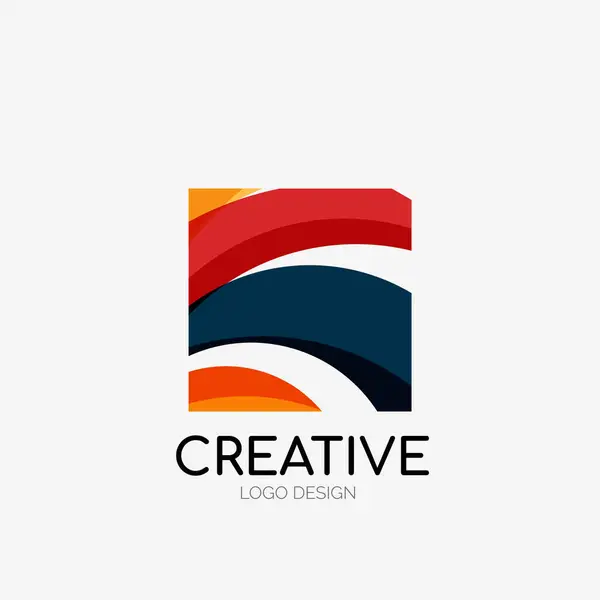 Современный Абстрактный Дизайн Логотипа Геометрическое Векторное Искусство Чистые Пересекающиеся Линии — стоковый вектор