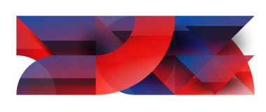 Geometrik füzyon - üçgenlerin soyut harmonisi ve minimalist arkaplan tasarımında daireler. Duvar kağıdı, afiş, arkaplan, iniş sayfası, duvar sanatı, davetiye, baskı için şekil ve satır tasarımı