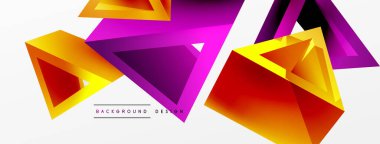 3d üçgen soyut arkaplan. Temel şekil teknolojisi ya da iş konsepti bileşimi. Duvar kağıdı, afiş, arkaplan veya iniş için moda tekno iş şablonu