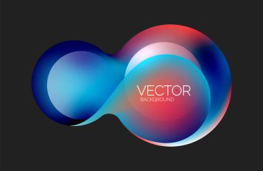 Güzel yuvarlak şekiller ve soyut çemberler. Sıvı renk kabarcığı bileşimi