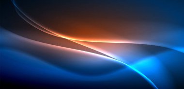 Neon ışıklarının ruhani parıltısında dinamik dalgalar. Hareket akışkanlığı ile neonun ışıl ışıl cazibesini birleştiren kavram, hem canlılığı hem de gelecekteki karmaşıklığı somutlaştıran büyüleyici arka plan.