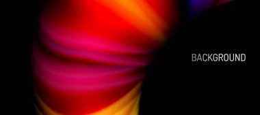 Siyah üzerine gökkuşağı renk dalgası çizgileri. Posterler, kapaklar, afişler, broşürler, web siteleri için tekno veya iş soyut arka plan