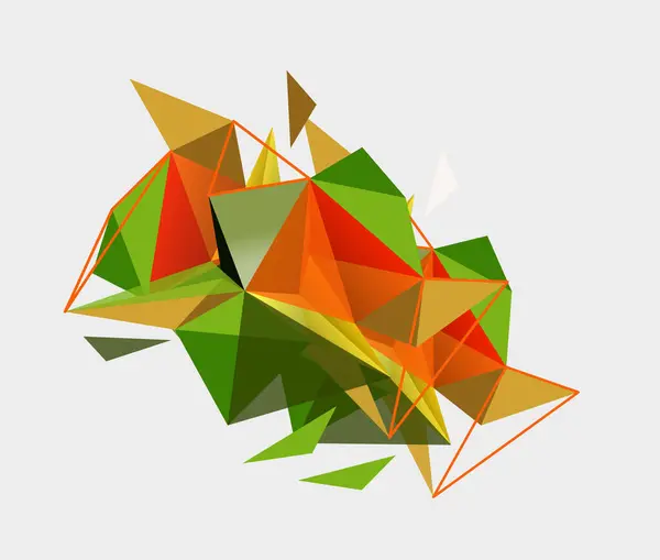 Üçgen Mozaik Bileşimi Geometrik Soyut Arkaplan Dinamik Yapılandırılmış Görsel Deneyim — Stok Vektör