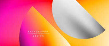 Posterler, kapaklar, afişler, broşürler, web siteleri için parlak renk çemberi ve yuvarlak element minimal geometrik soyut arkaplan